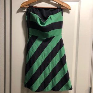 BCBG MAXAZRIA Green and Navy Dress